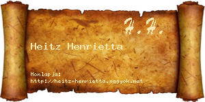 Heitz Henrietta névjegykártya